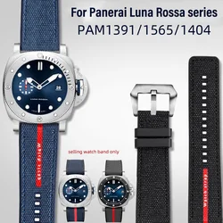 Nylon rubber watch strap 24mm for Panerai PAM01391 PAM01565/1404 Luna Rossa series sports canvas silicone watch band accessories
