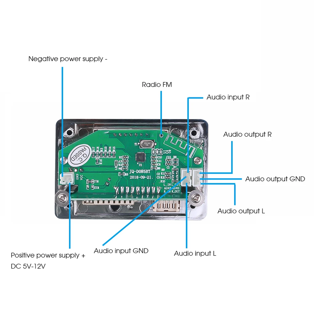 Bluetooth 5.0 MP3 odtwarzacz 12V bezprzewodowy dekodowanie MP3 odtwarzacz muzyki Audio TF USB moduł FM z pilotem do głośnik samochodowy