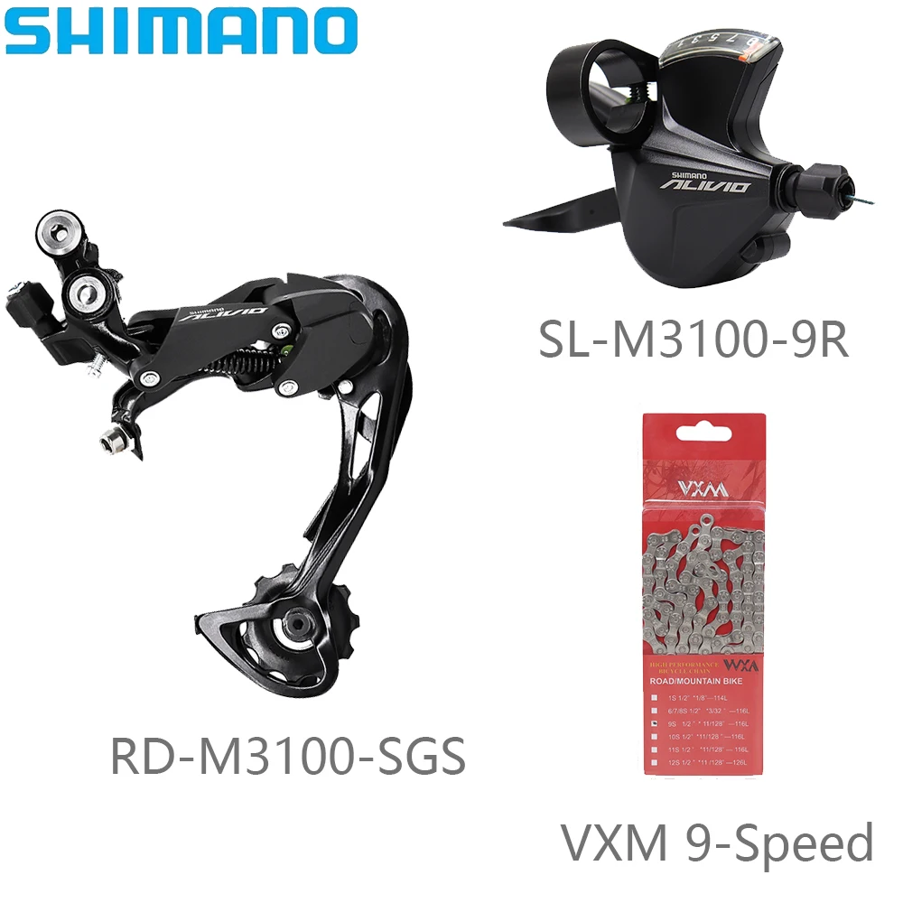 SHIMANO M3100 1x9 Speed Derailleur For MTB Bike Right Shift Lever VXM 9v/TTPRO-T9/HG53/KMC X9 Chain Bike Parts