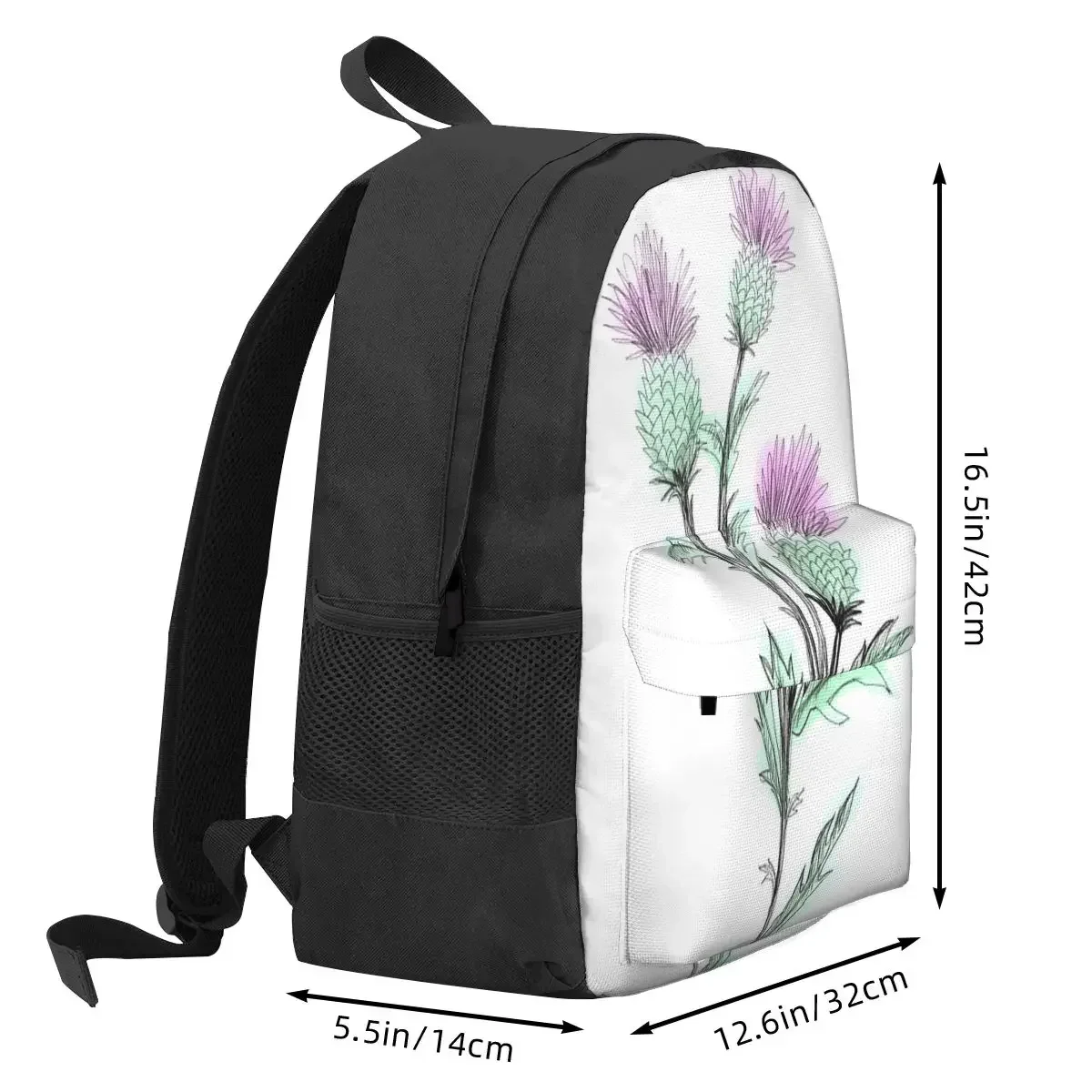 Watercolor Thistle Backpacks Boys Girls Bookbag Students School Bags Cartoon Kids Rucksack Laptop Rucksack Shoulder Bag