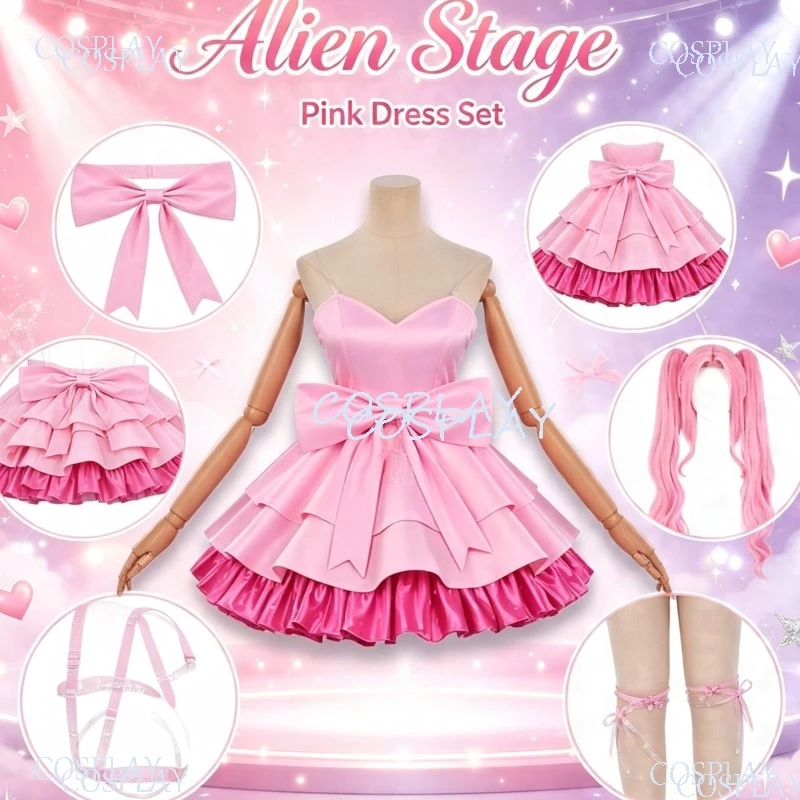 Alien Stage Mizi Cosplay Costume Zombie Stage Full Candy Scar Pink Stage Dress Lolita Mask Halloween Party Costume Full Set
