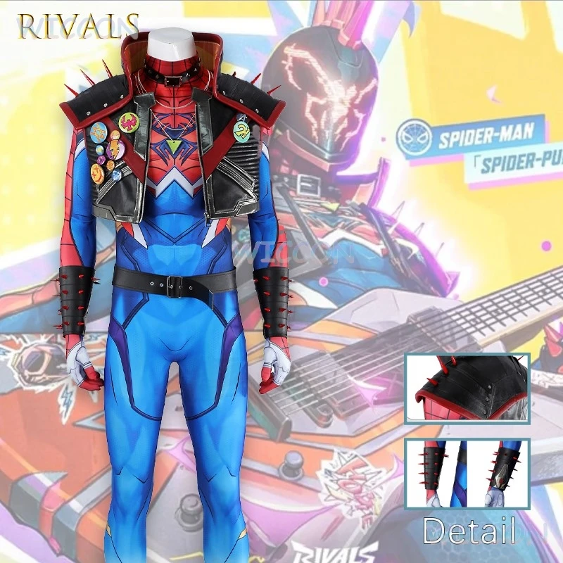 

OHara Cosplay Costume Rivals SpiidMan 2099 Miguel Women Game Character Suit Halloween Party Punk Style Tight Bodysuit