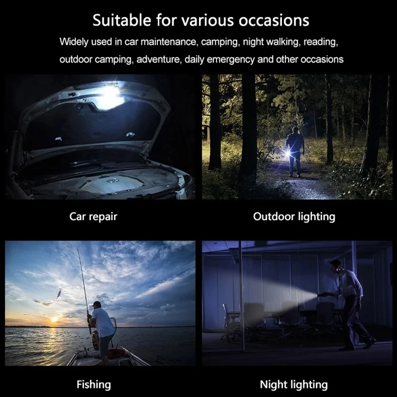 Titanium Alloy Mini LED Flashlight Portable Outdoor Lighting EDC Tool USB Rechargeable Fixed Focus Camping Emergency WaterprLamp