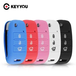 KEYYOU 3 Buttons For KIA Sid Rio Soul Sportage Ceed Sorento Cerato K2 K3 K4 K5 Auto Case Protection Silicone Car Key Cover Case