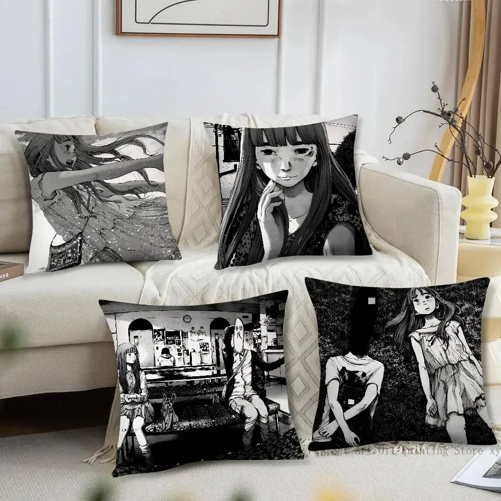 1pc G-Goodnight Anime P-Punpun Pillow Case Fashion Square Pillowcase Bedroom Sofa Room Ins Decoration Leisure