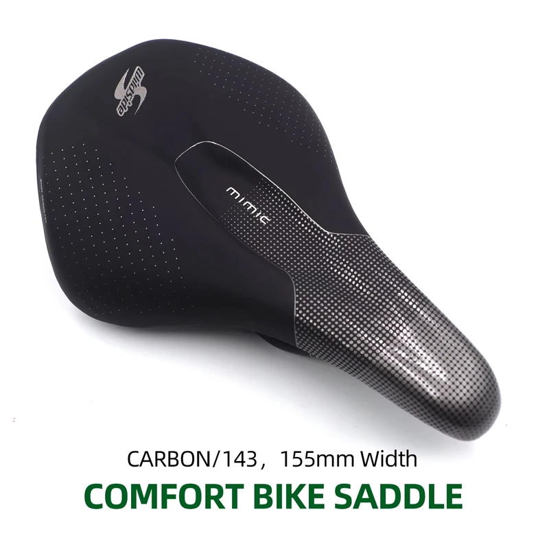 Lightweight Carbon Fibre Saddle 155mm 145mm Cycling Seat Cushion MTB Road Bike Soft Sponge Bicycle Saddle Bicycle accessories