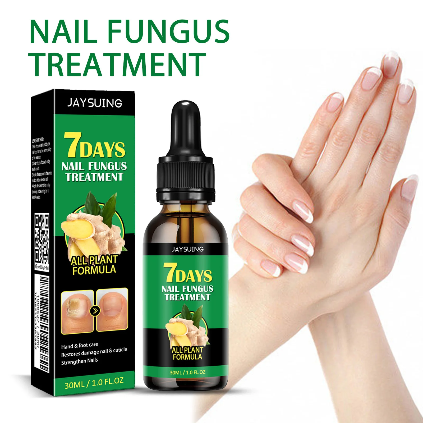 30ml Uñas Toenail Care Solution Natural Nail Essence Renew Damaged Molds Nail Broken Cracked Discolored Nails Fast Repair Serum