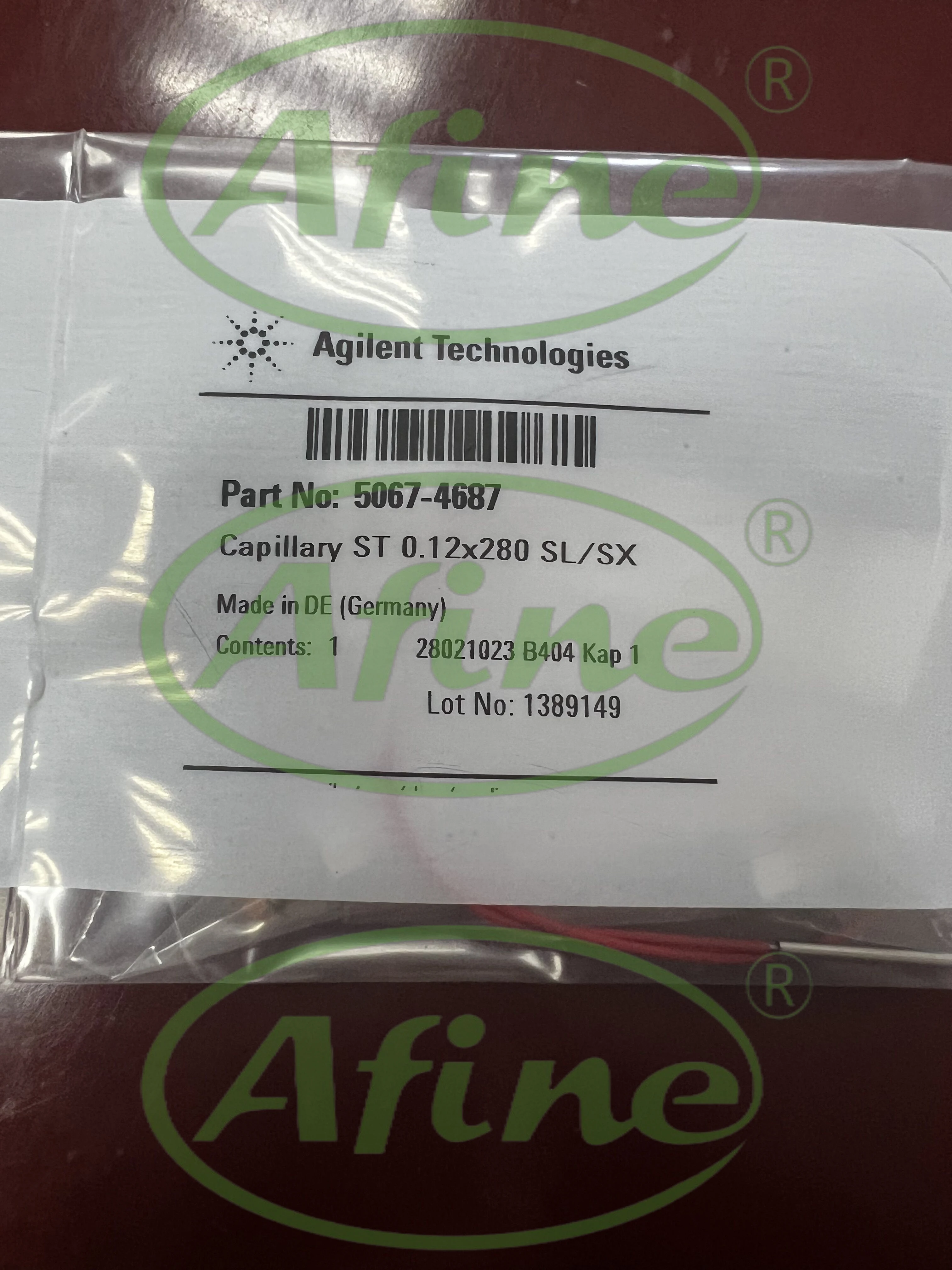 

AFINE Agilent Capillary Stainless Steel, SL/SX ns/ps 5067-4687 (0.12 x 280 mm) and 5067-4650 (0.12 x 150 mm)