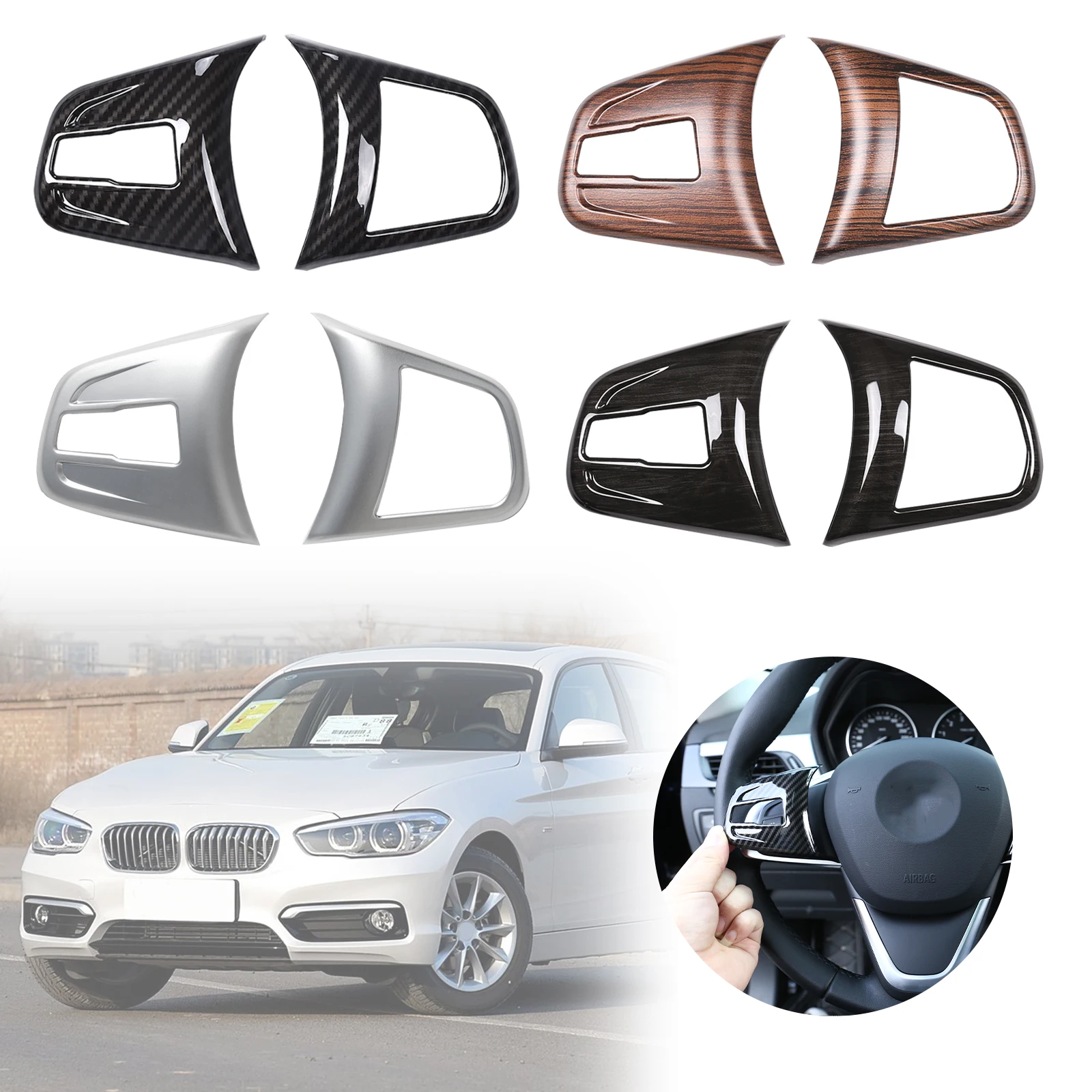 

Car Styling Steering Wheel Buttons Decoration Frame Cover Trim For BMW 2 SeriesX1 X2 F45 F46 F47 F48 Chrome Interior Accessory