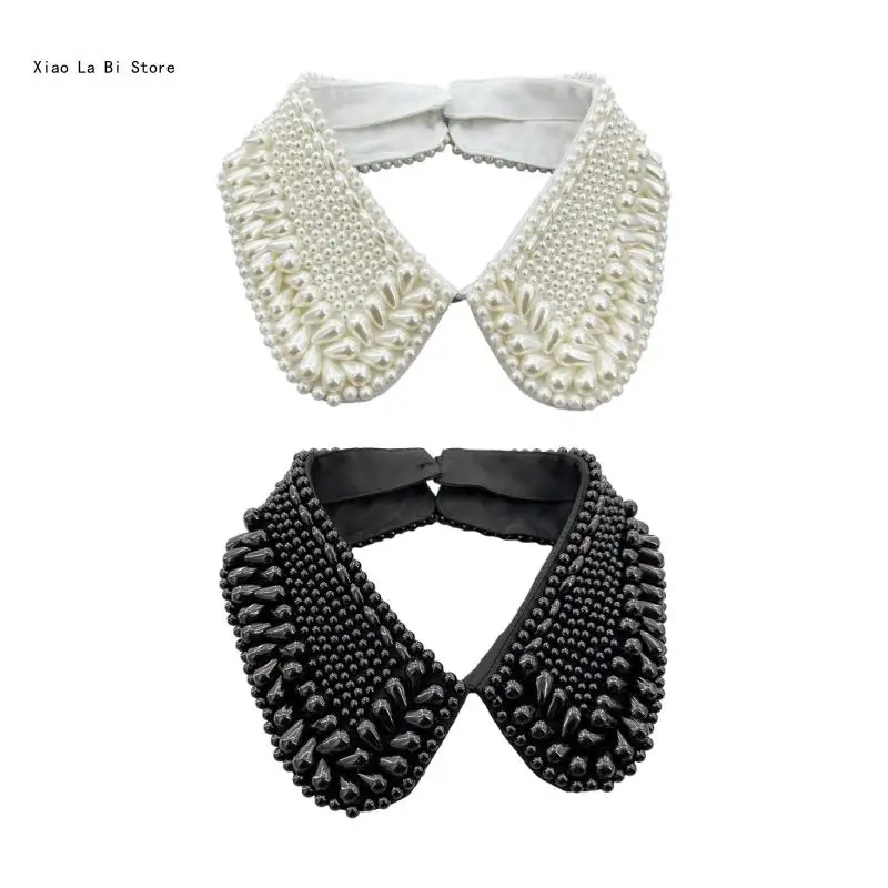 

Pearls Collar Girls Clothes Accessiory Decorative Collar Lapel Hand Beading XXFD