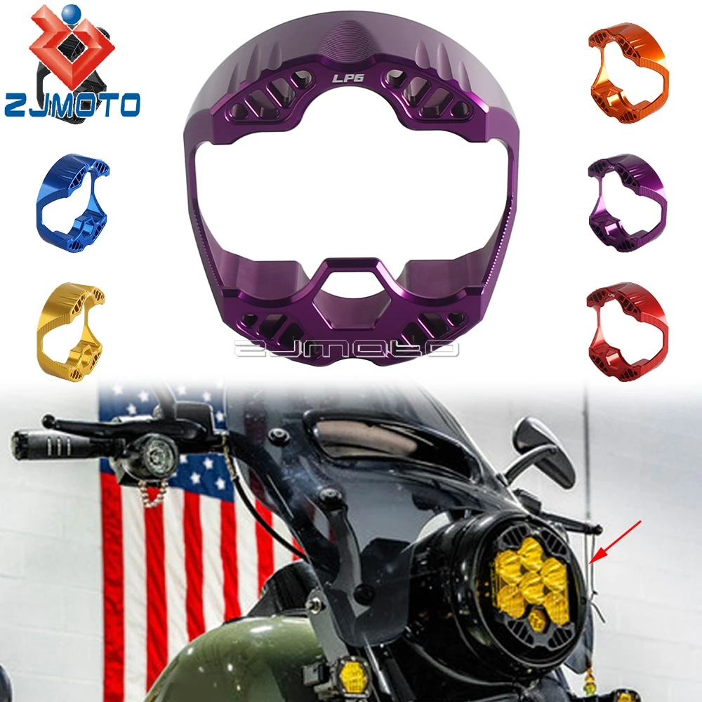 

For Harley Dyna Softail Fat Boy FXFB FXFBS Street Bob Baja Designs LP6 Pro LED Auxiliary Light Headlight Shell Replacement Cover