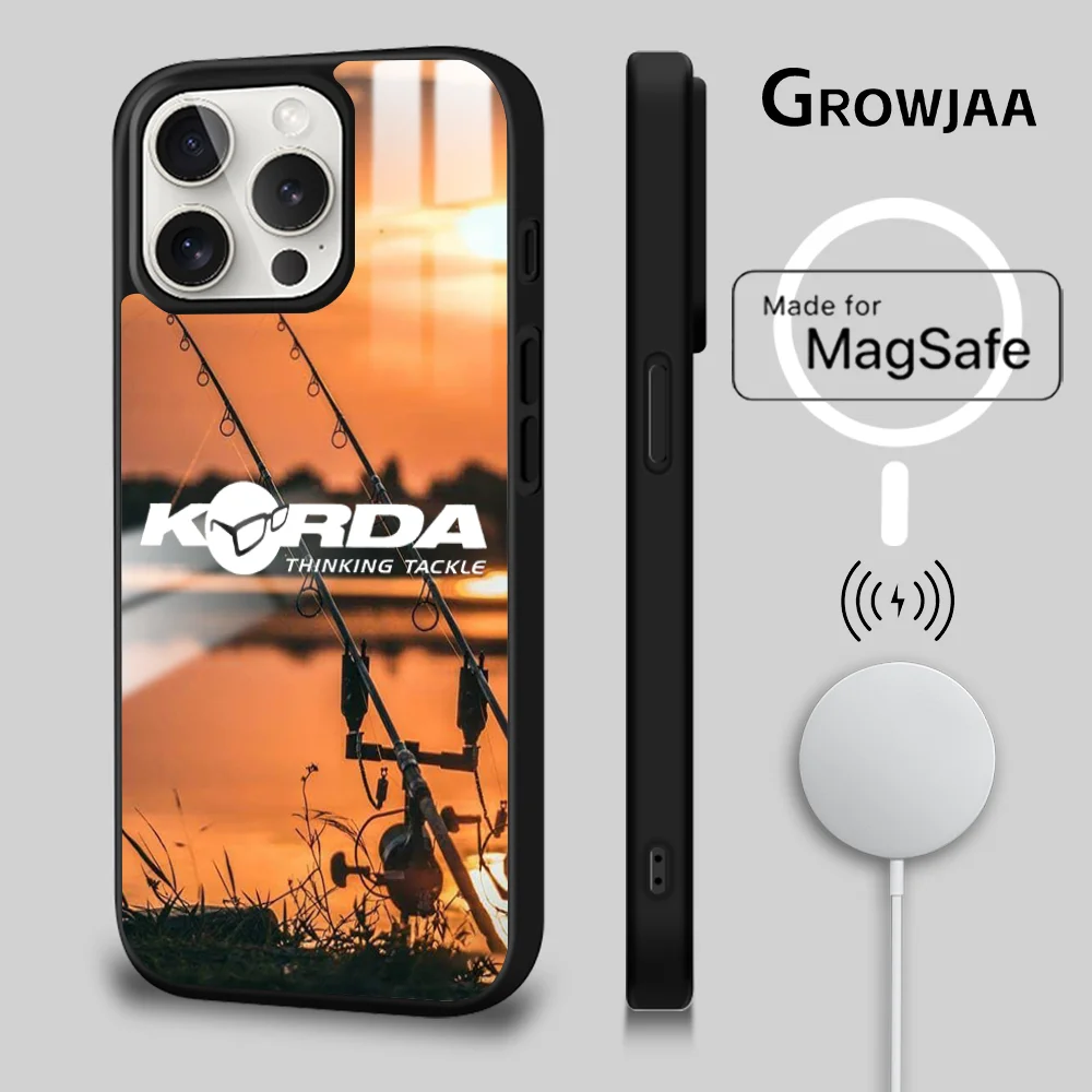 Outdoor K-Kordas Fishing Phone Case For iPhone 16 15 14 13 12 11 Pro Max Plus Mini New Magsafe Mirror Wireless Magnetic Cover