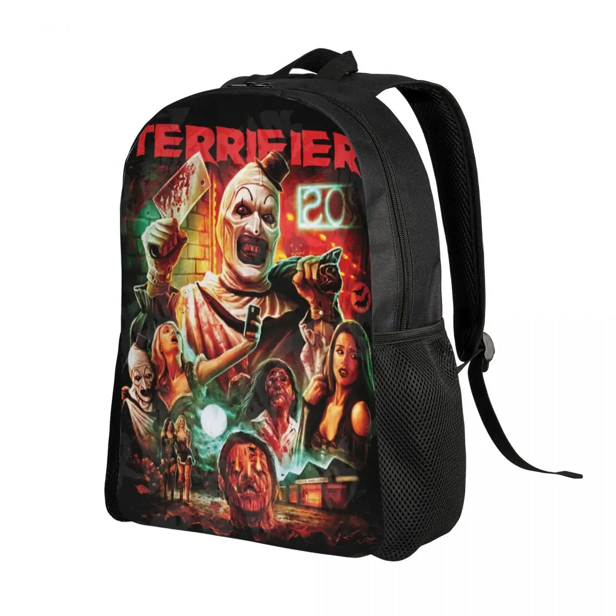 Customized Horror Movie Terrifier Backpack for Men Women Water Resistant School College Halloween Clown Bag Print Bookbag