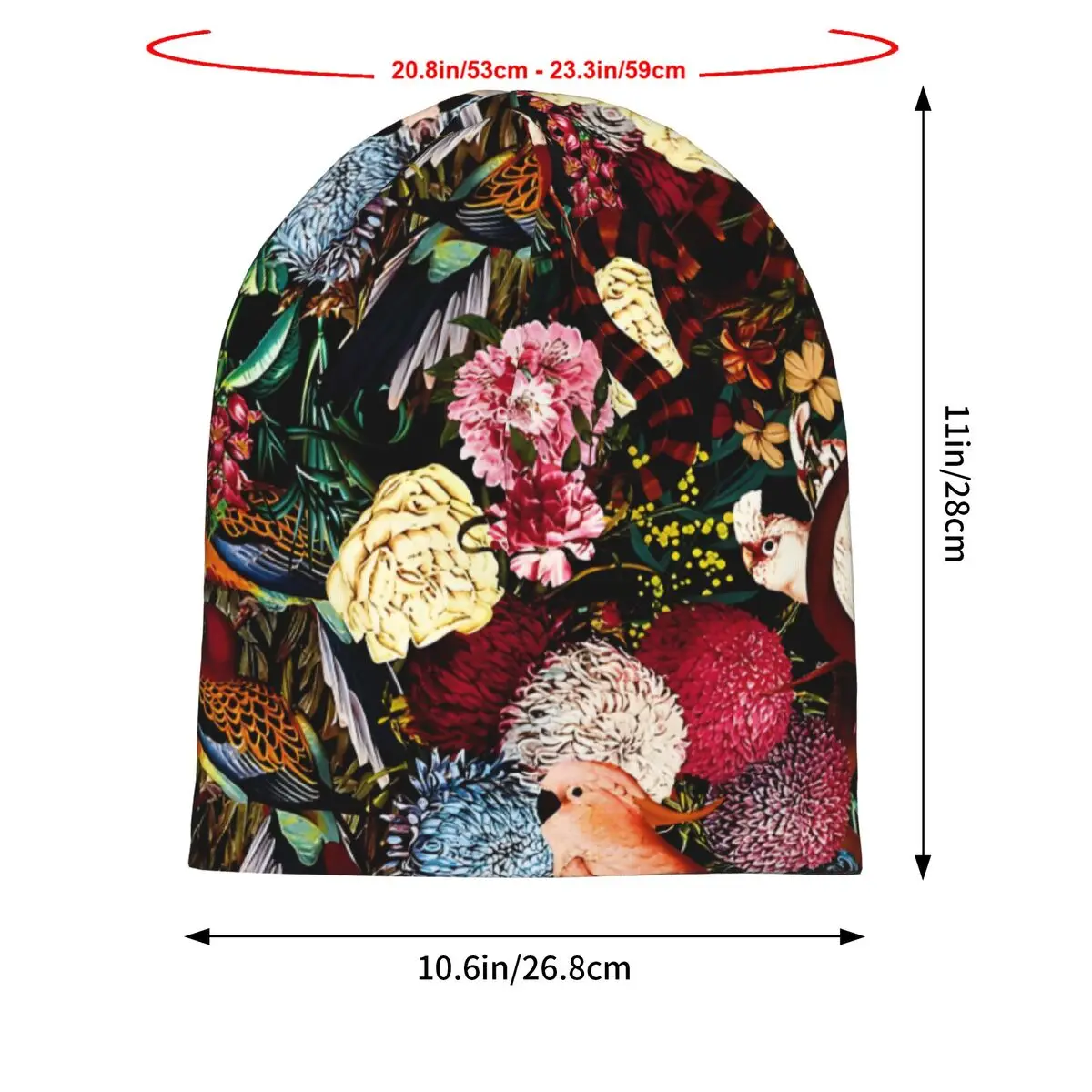 Flowers And Animals Pattern II Bath Mat Hat Pullover Men Warm Male Polyester Caps