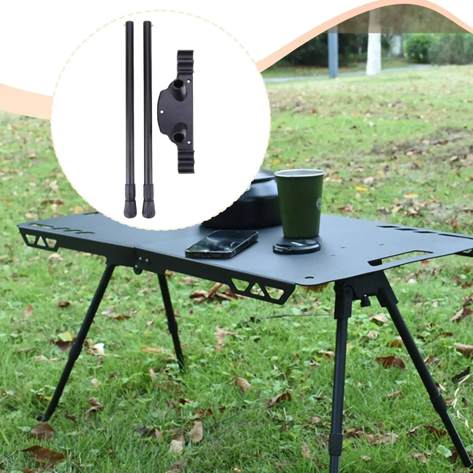Folding Camping Table Legs Replacement Sturdy Versatile DIY Desk Legs Black Accessory for Living Room Office Computer Desk Home