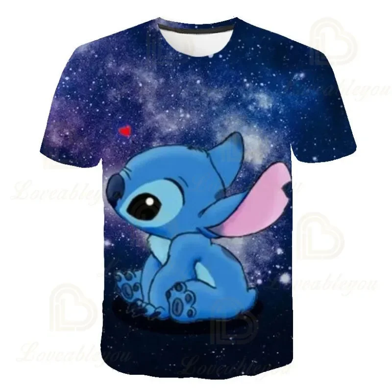 2023 New Children Stitch T-Shirts Boys Girls Cartoon Fashion Tops Tees Summer Stich Short Sleeve Round Collar T Shirts Clothing