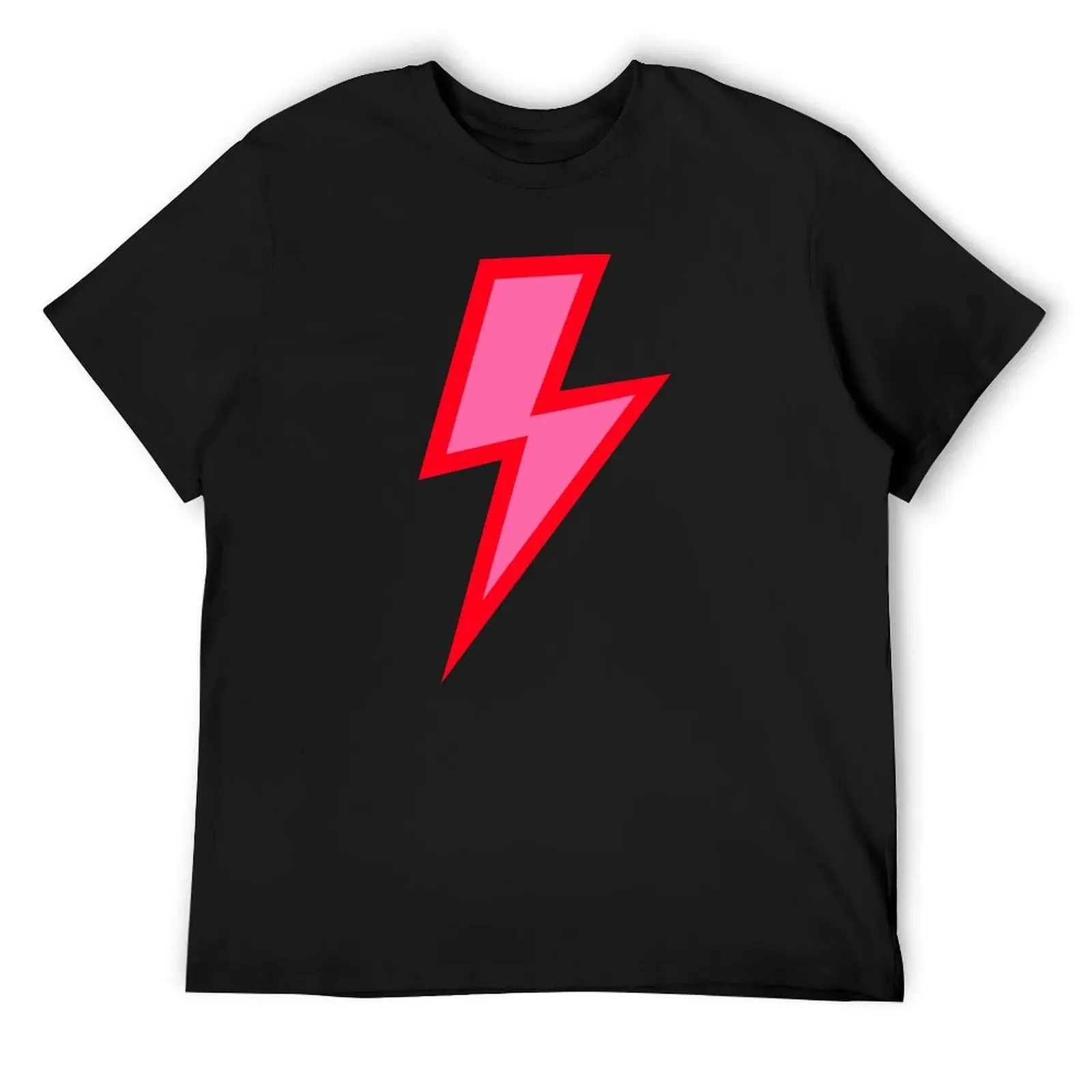 Pink Lightning Bolt with Red Outline T-Shirt quick-drying korean fashion plain t shirts men