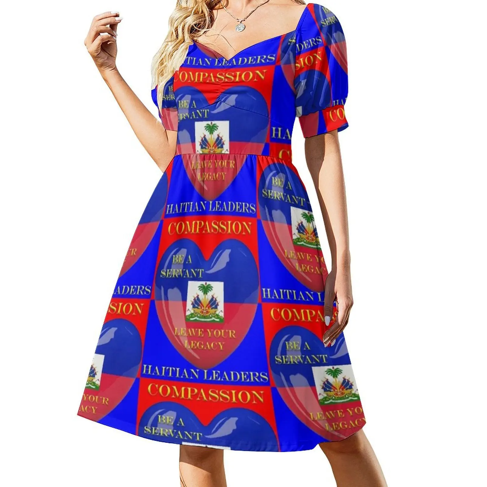 الرحمة قادة الهايتية البوهيمي بلا أكمام فستان متعدد الطباعة شاطئ عطلة فستان حفلة الرحمة القادة الهايتية هايتي #2