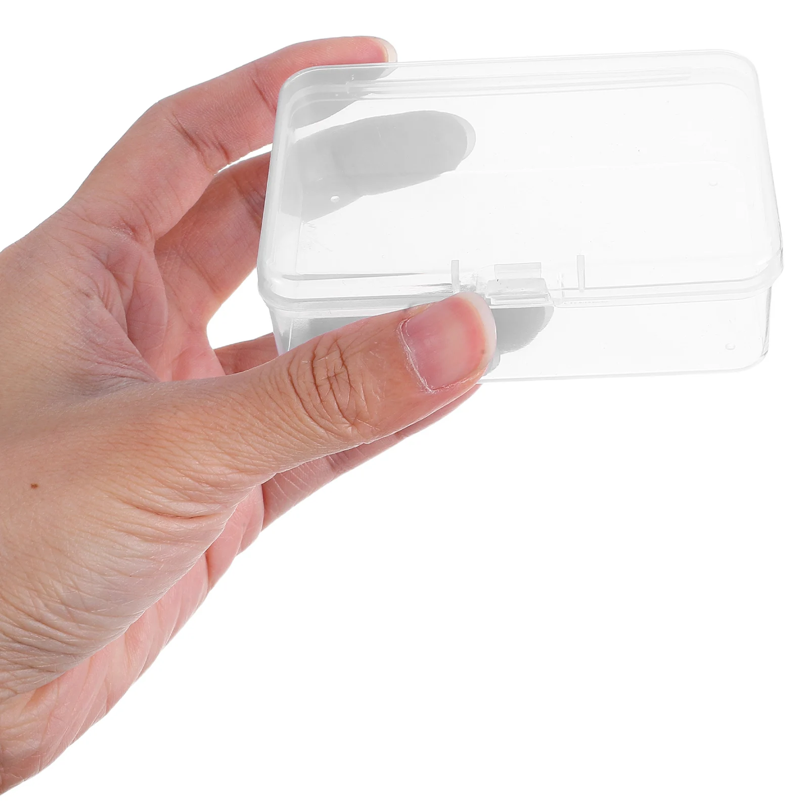 

10pcs Mini Transparent Storage Boxes Clear Small Plastic Containers with Lids Rectangular Dustproof Stackable for Jewelry