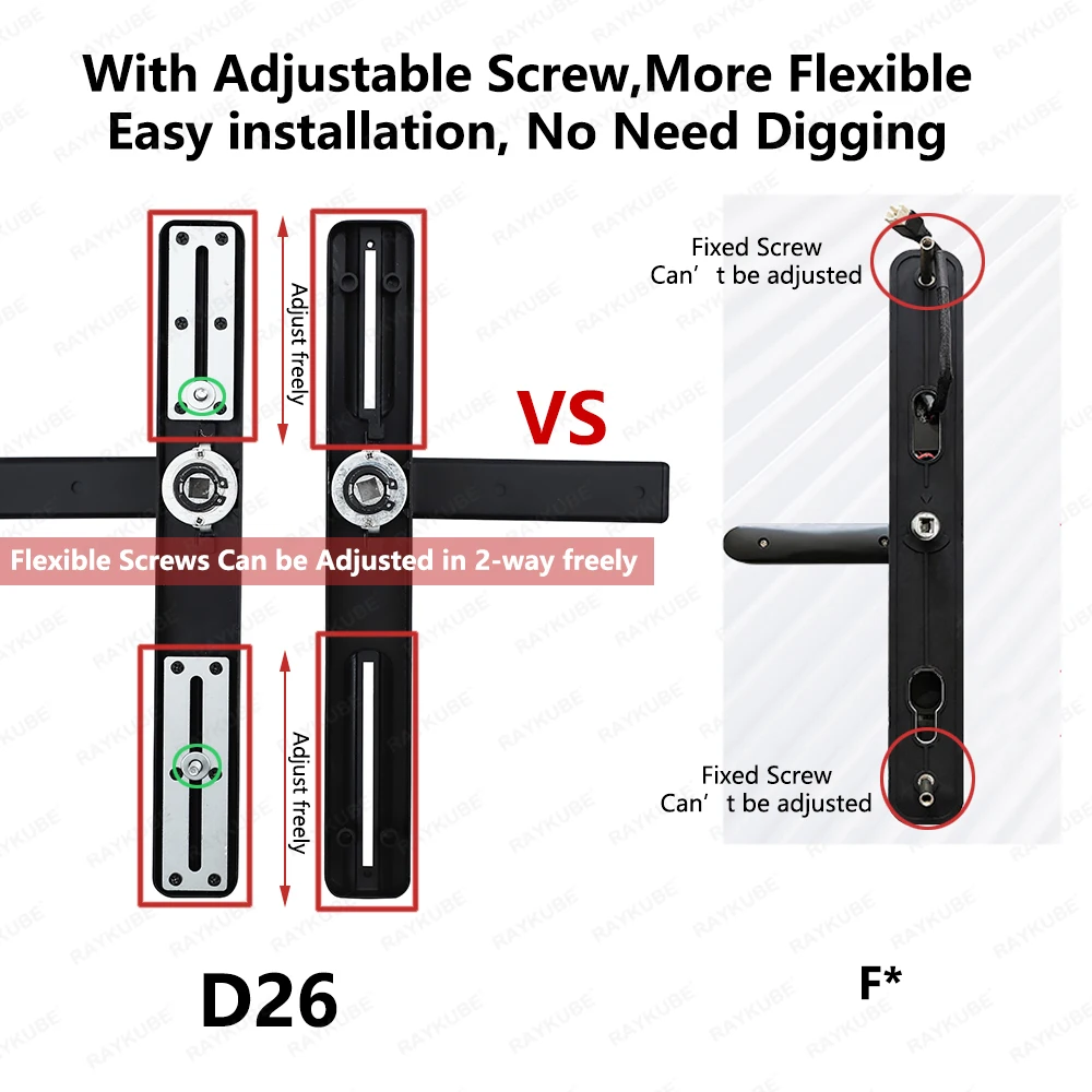 RAYKUBE D26 TT Lock Bluetooth podwójny odcisk palca inteligentny zamek do drzwi z podwójnym hasłem/dwustronnym kluczem aplikacja do KFC/drzwi