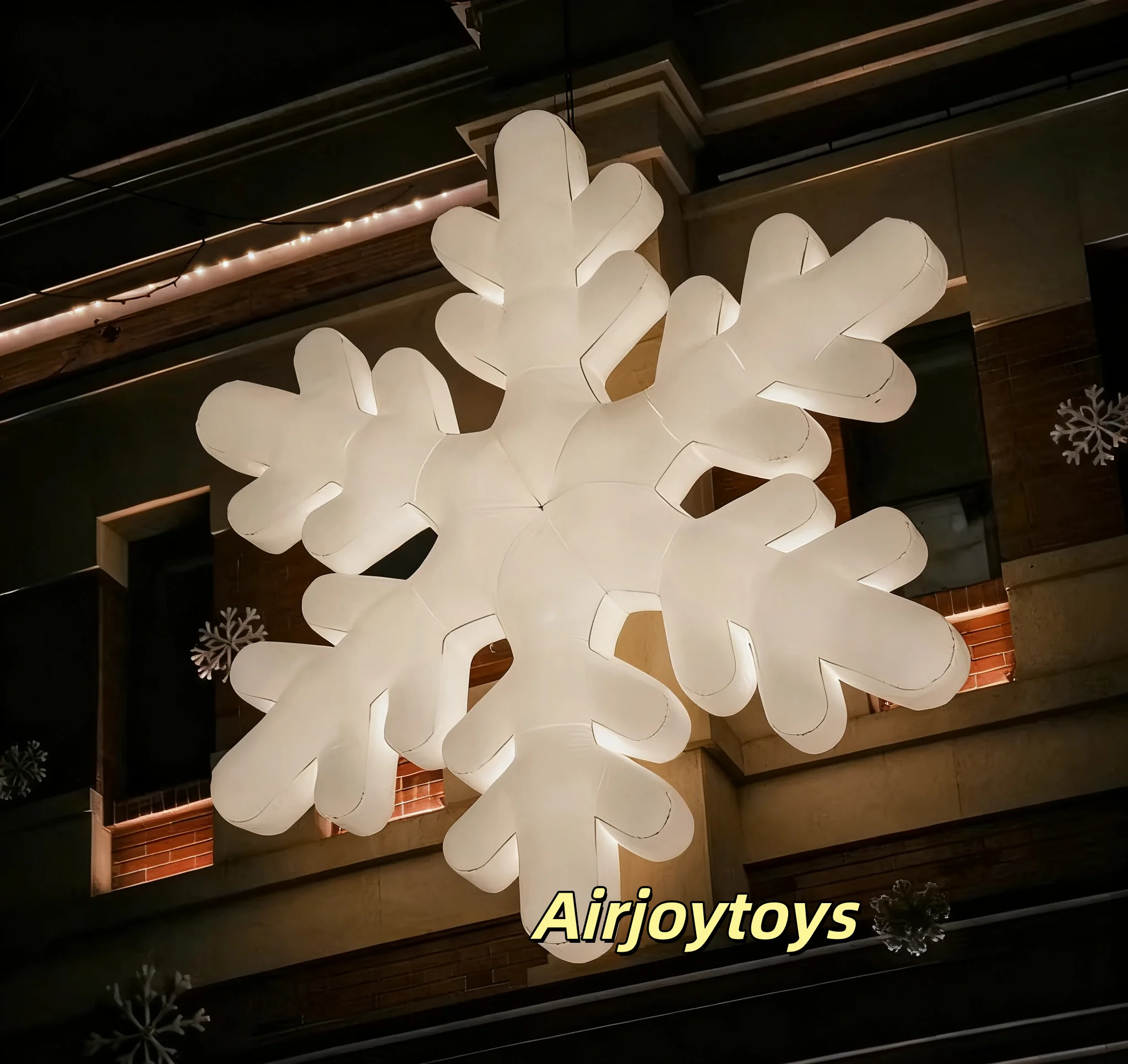 แม่พิมพ์ลมเป่ารูปเกล็ดหิมะ ไฟประดับคริสต์มาสแบบแขวน สำหรับตกแต่งห้างสรรพสินค้า ลานกลางแจ้ง บาร์ งานปาร์ตี้ งานอีเว้นท์ ทัวร์ พร็อพบนเวที