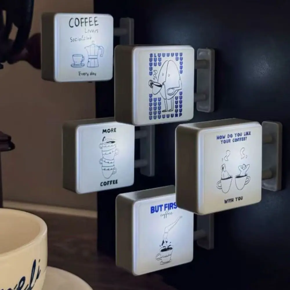 Creative Atmosphere Coffee Corner Light Sign Magnetic Retro Style Miniature Pegboard Refrigerator Sticker Three-Dimensional