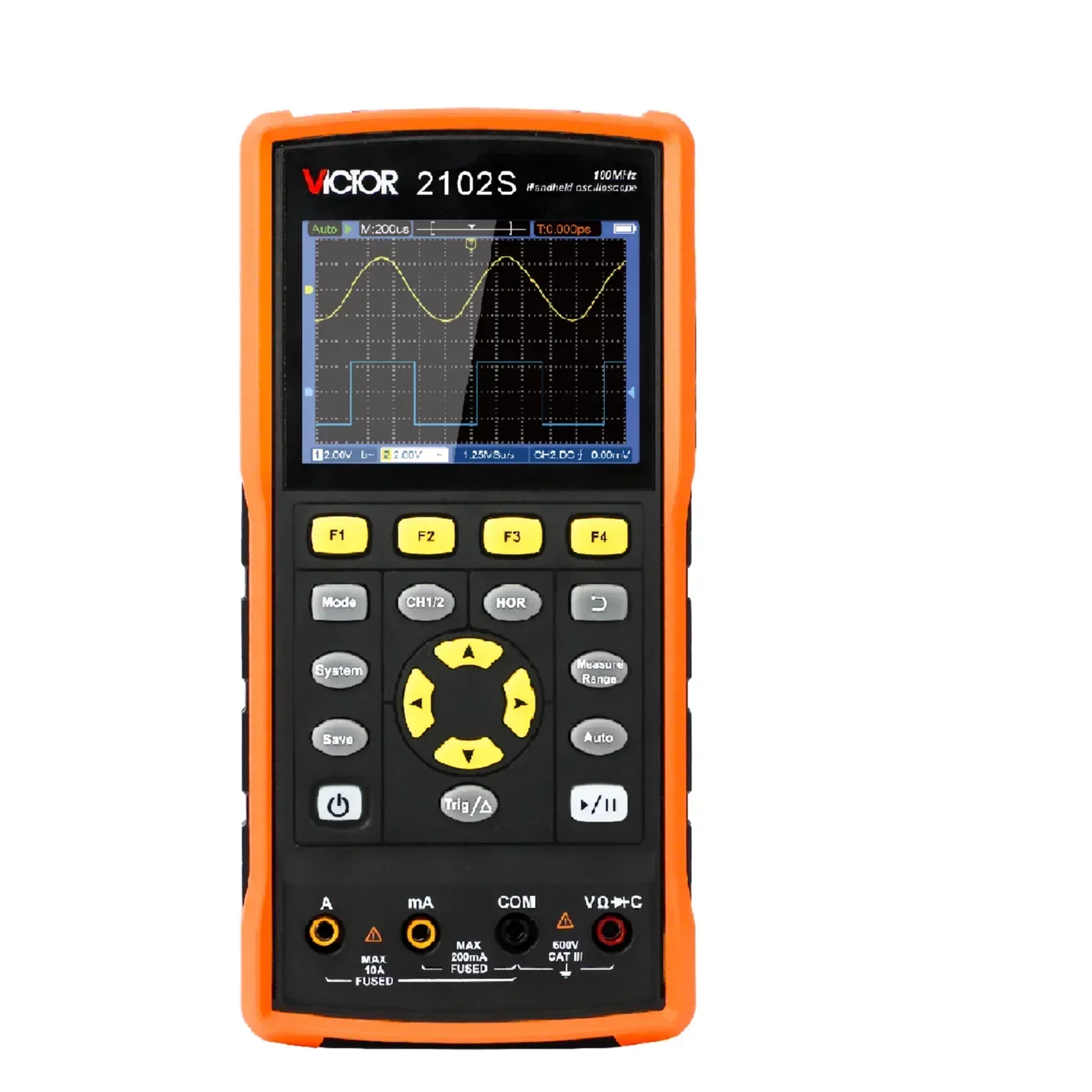 VICTOR New 2102S handheld two channel Sampling rate 250MSa/s 100mhz bandwidth with USB SCPI