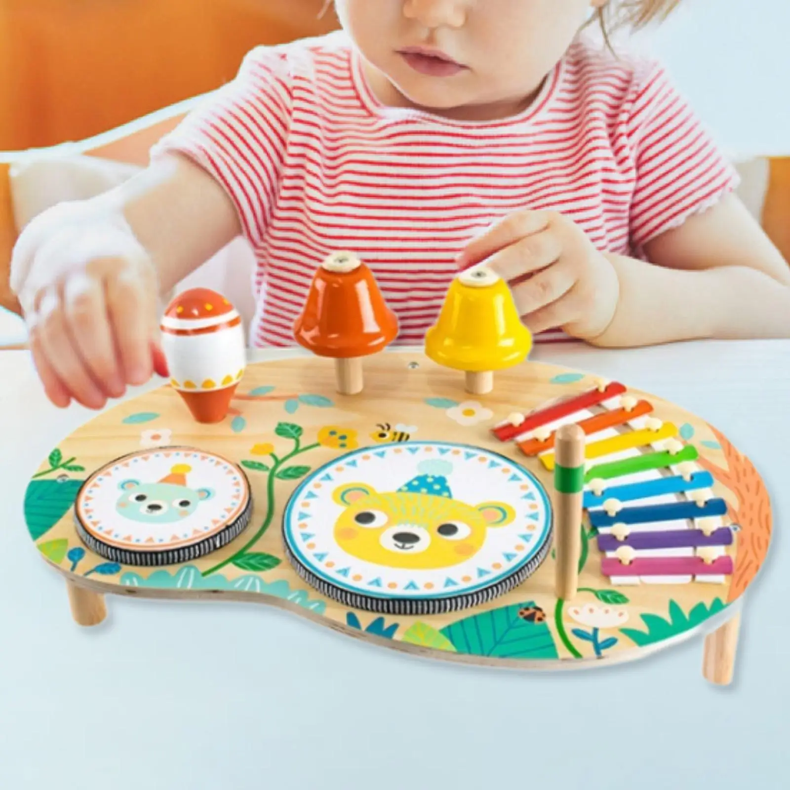 Kids Drum Set Learning Toy Educational Toy Wooden Musical Instruments Musical