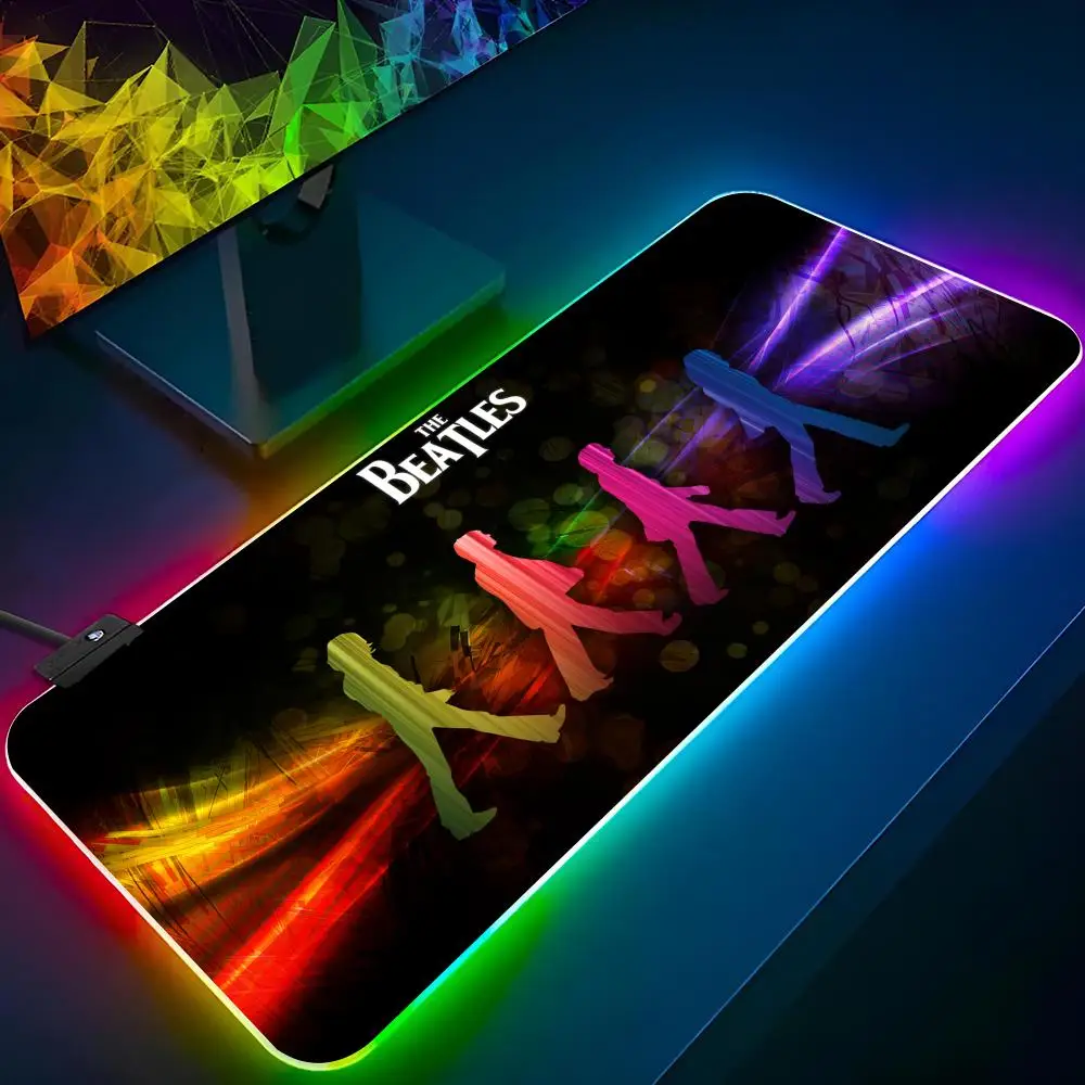 The Beatles  Mouse Pad Keyboard LED RGB Pc Gamer Glowing Rubber mause pad  Cute Cartoon Gaming Computer Boys Girls Friends Holid