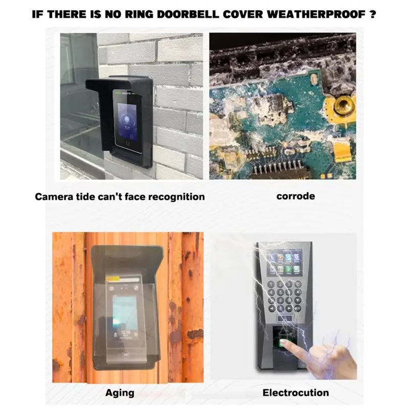 Y17A For Doorbell Protector Cover For Ring Chim, Large Waterproof ABS Rain Cover For Doorbell, Keypad Rain Cover