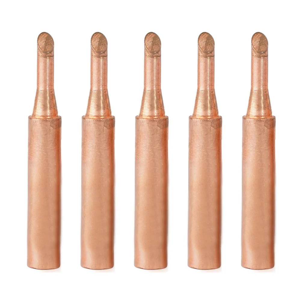 5pcs 900M-T Copper Soldering Iron Tips Lead-Free Welding Solder Tip 933.907.951 Soldering Tools Electric Soldering Iron Tip