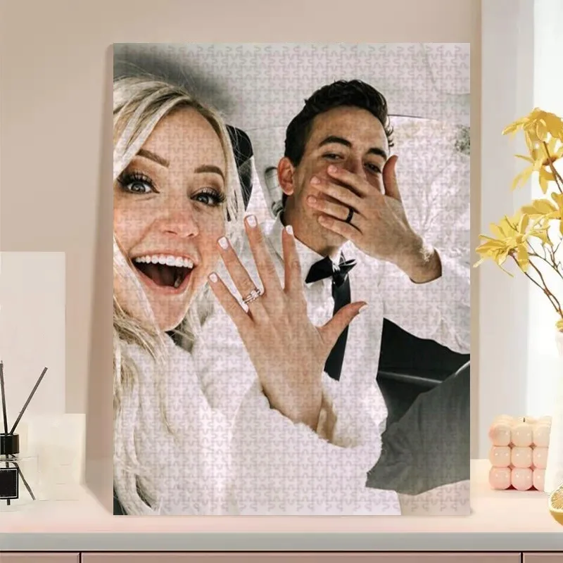 35/300/500/1000pcs Personalized Custom Photo Puzzle Wedding Photos for Dad Grandmother Grandad Godmother