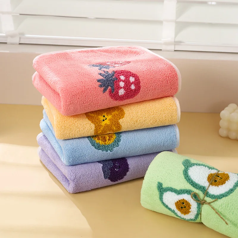 Home Coral Velvet Towel Children's Water Absorbing Quick Drying Wipe Face Shower Towel Wedding Companion Gift Towel