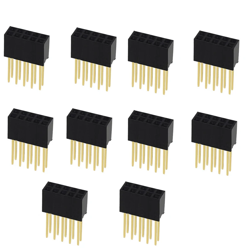 10 Stück 2,54mm Rastermaß Gerade Stiftleiste Steckverbinder 1x6/1x8/1x10/1x15/1x20/1x40 2x6/2x8/2x10/2x20 Einreihig/Zweireihig PC