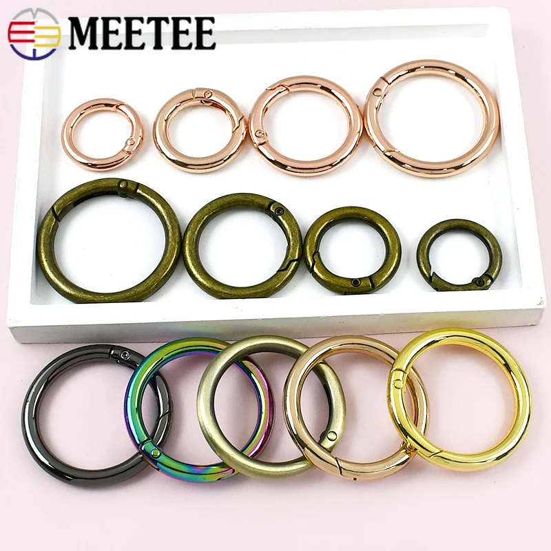 

5/10Pcs 16-50mm Metal Spring O Ring Buckles Keychain Bag Strap Connection Clips Clasp Snap Buckle Hook Accessories for Handbags
