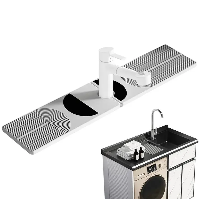 Quick Dry Faucet Mat Splash Guard Faucet Mat Sink Countertop Protector Faucet Tray Drip Mat Bathroom Kitchen Sink Accessories