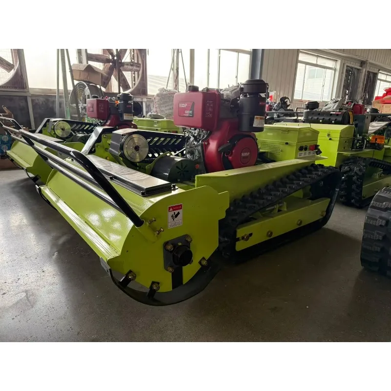 Customized Robotic Smart Lawn Mower Self-Propelled Industrial 24V Rc Wireless Grass Cutter 12/15HP Crawler Diesel Remote Control