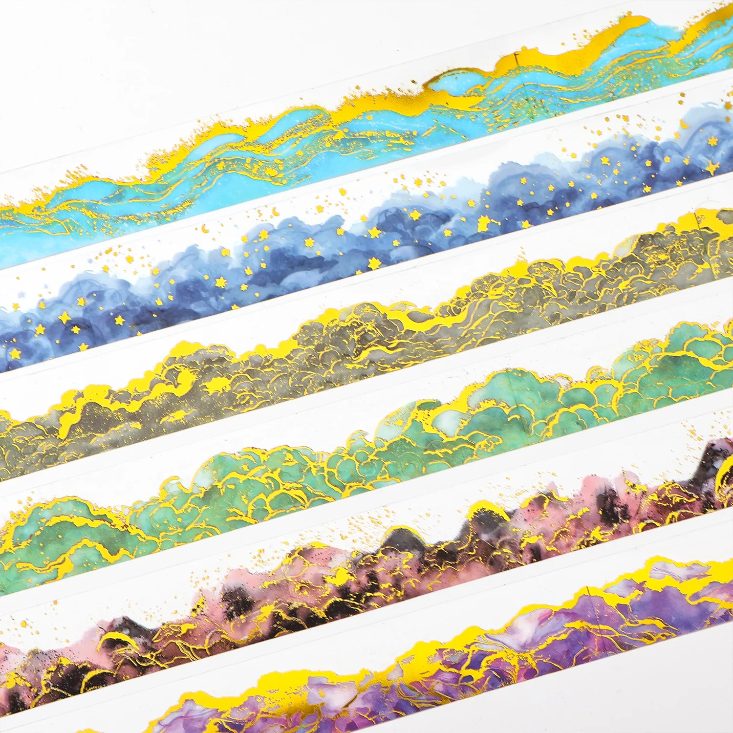 fita-adesiva-decorativa-criativa-com-ondas-douradas-a-laser-serie-sea-kawaii-30mm-2m-para-scrapbooking-e-decoracao-diy