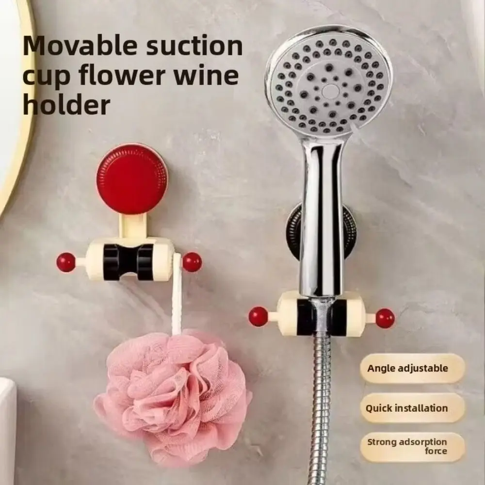 

Suction Cup Shower Head Holder Wall Mount No Drilling Shower Rack Adjustable Easy To Install Shower Support Stand