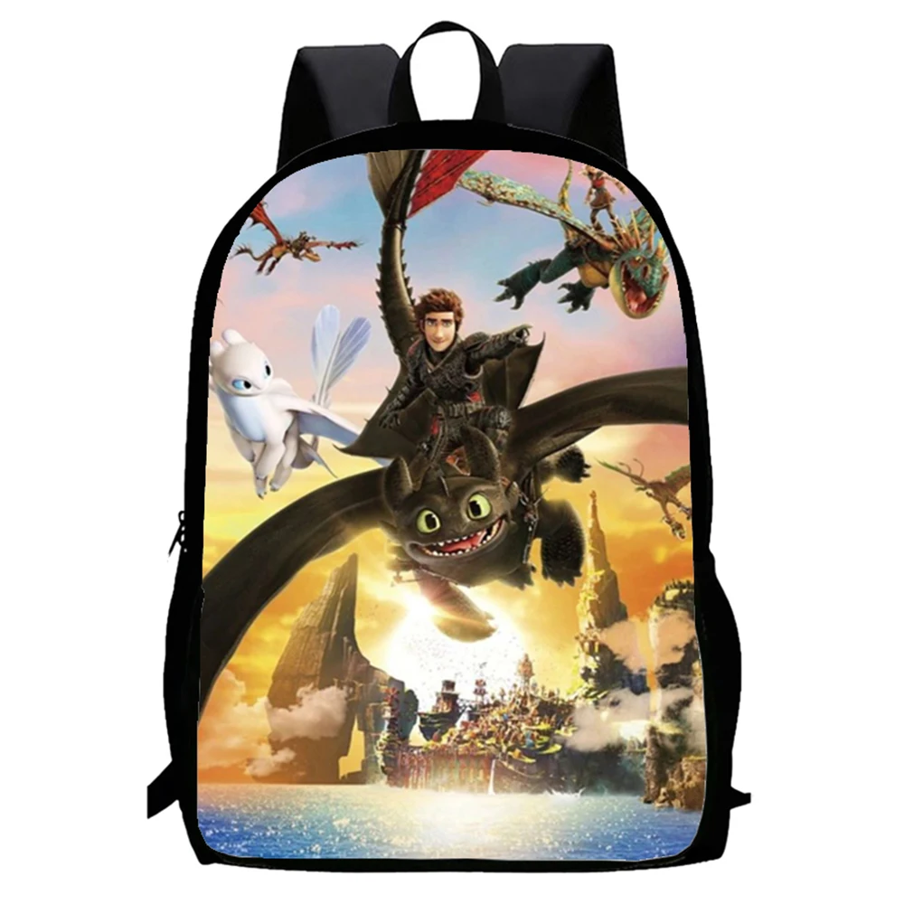 How to Train Your Dragon Backpacks Primary Mochilas for Boy and Girls Best Gifts 2D Flat Cartoon School Backpack for Children