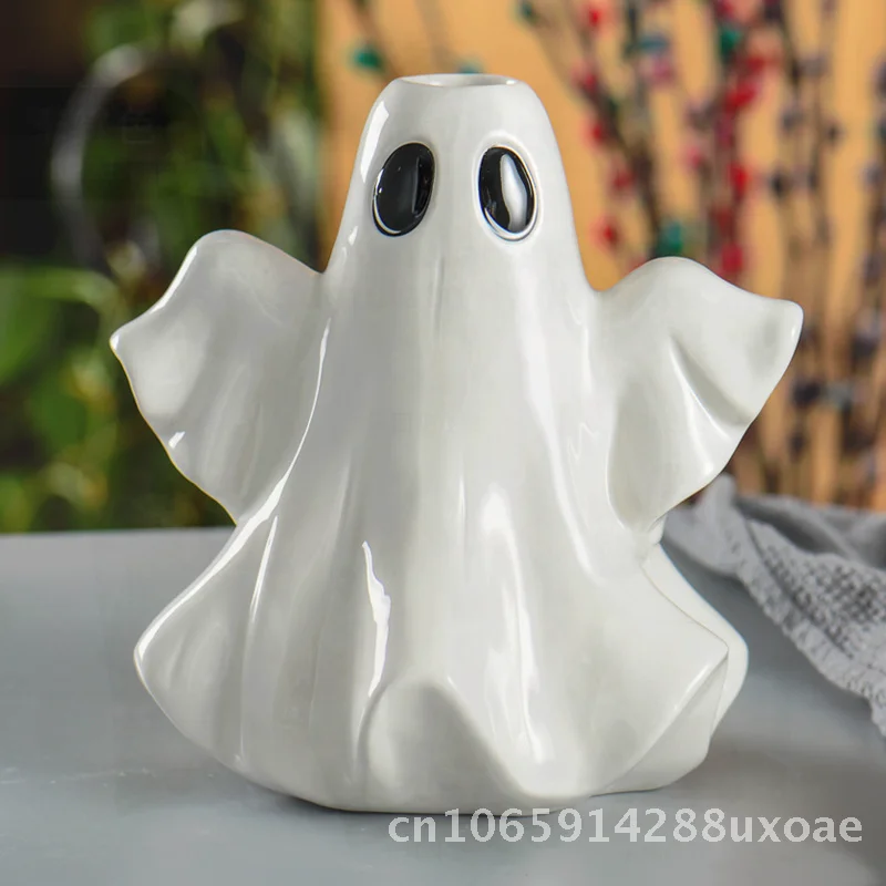 

Halloween Themed Ceramic Vase Hand-Painted Funny Design for Flower Arrangements Dried Flowers Creative Hydroponic Living Room