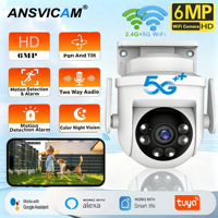 Tuya 2K 6MP Security Camera Outdoor 5G Wifi PTZ IP Camera Color Night Vision PIR Motion Detection Ourdoor Camera Alexa/Goggle