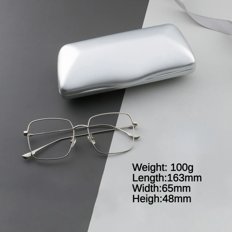 Handmade Aluminum Metal Glasses Case 2024 Wholesale Storage Bag Large Space Pressure Resistant Fashion Lightweight Myopia Box