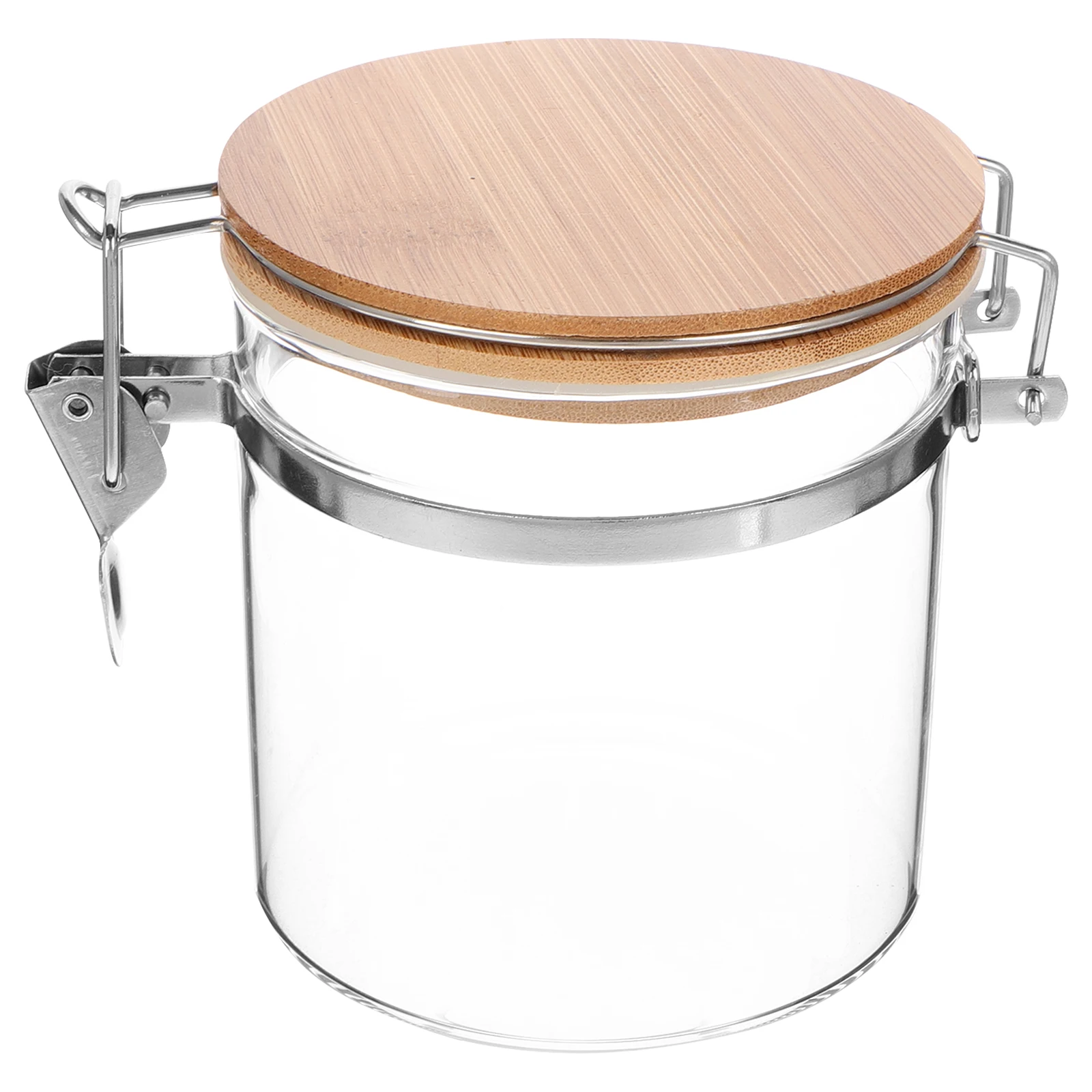 

550Ml Clear Glass Storage Jar Airtight Bamboo Lid for Kitchen Pantry Organization Tea Coffee Beans Spices Salt Flour Rice Nuts