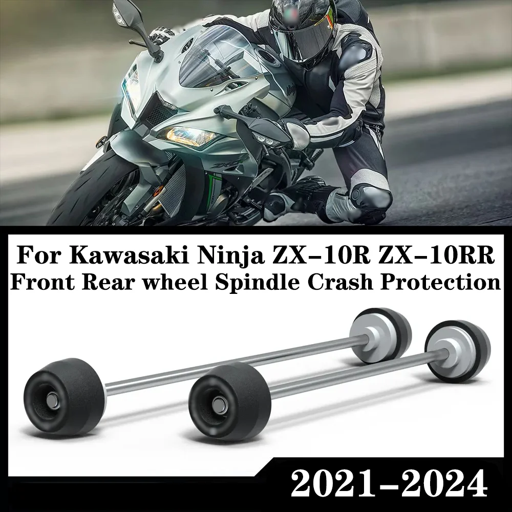 

For Kawasaki Ninja ZX-10R ZX-10RR ZX 10R ZX10R ZX10RR 2021-2024 Motorcycle Front & Rear Axle Fork Crash Sliders Wheel Protection