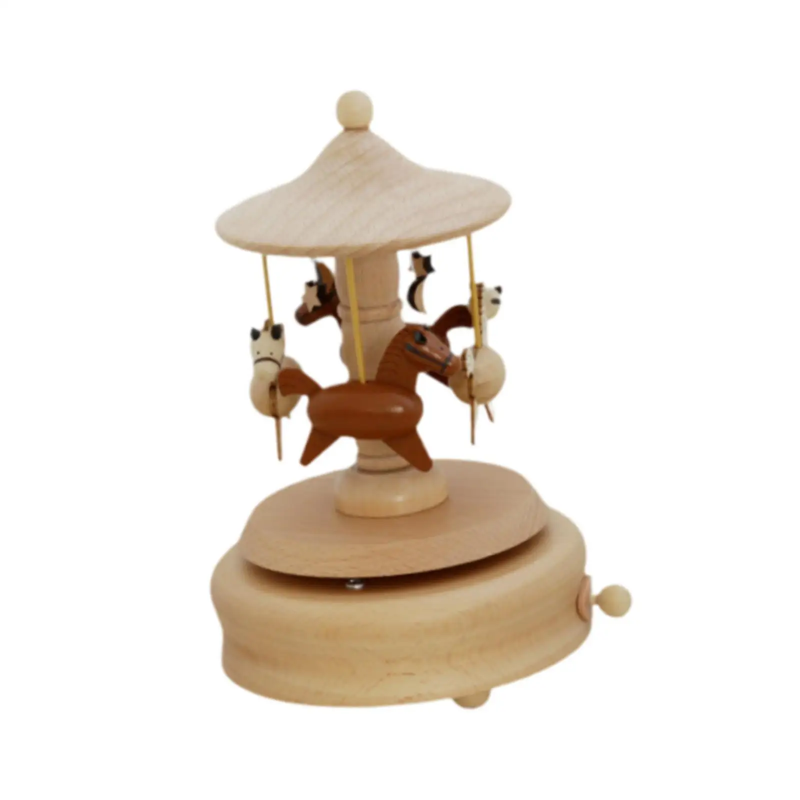 Wood Musical Box Clockwork Toy Cute Rotation Crafts Ornaments Handmade Music Box Mechanical Musical Box Musical Box Music Box