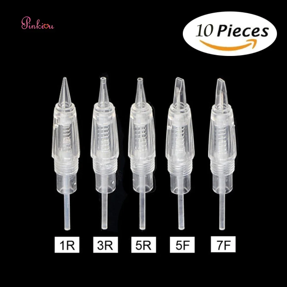 

10 шт. одноразовые 1/3/5RL 5/7F татуажные иглы для перманентного макияжа мануального татуажа бровей, вышивка чернильные картриджи для бровей и губ