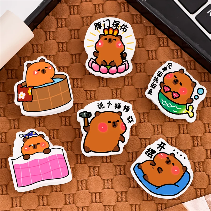 60pcs/lot Creative Capybara Acrylic Clip Cute Photo Craft PP Decoration Notes Letter Paper Clips Office School Supplies