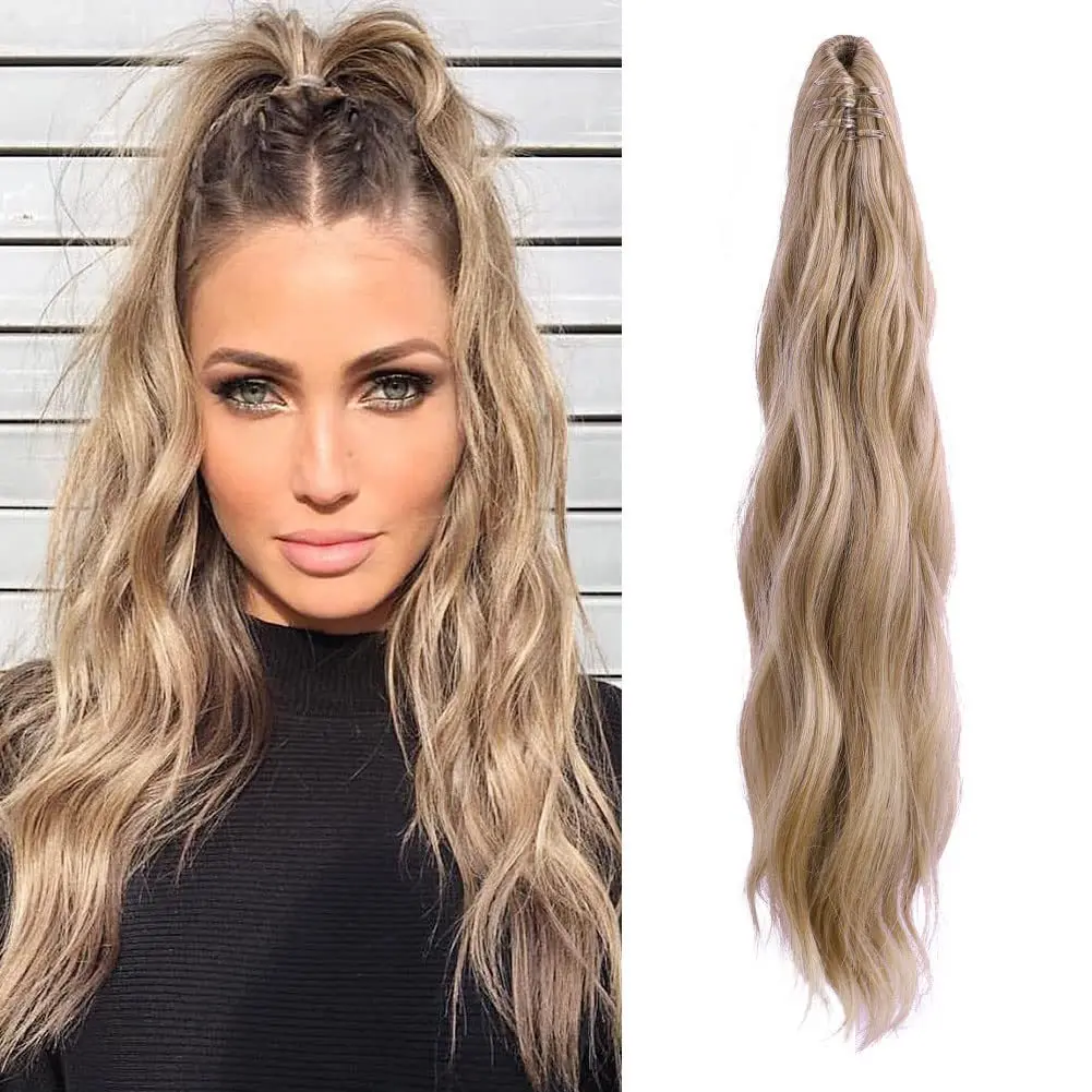 Dian Qi Synthetische Pruik Paardenstaart Met Grabber Clip In Hair Extensions 20 Inch Lang Krullend Pony Tail Voor Meisjes Vrouwen dagelijks Gebruik