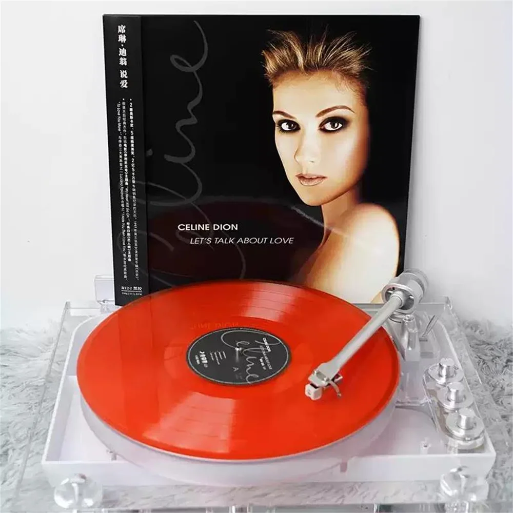 سيلين ديون ريكوردز لوف إصدار الذكرى السنوية الخامسة والعشرون My Heart Eternal Orange Gel 2LP Black Gel Record